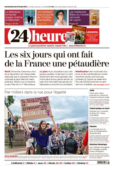 Dernière édition du journal 24 heures