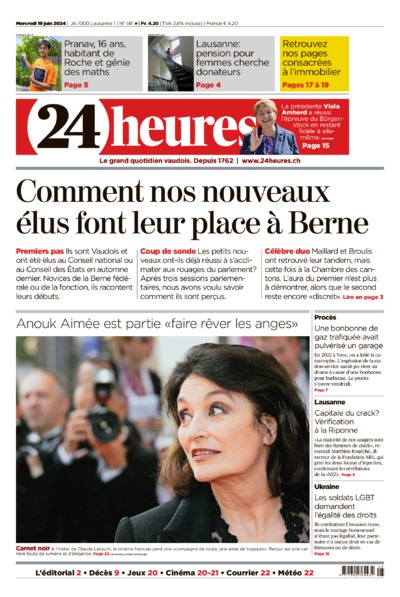 Dernière édition du journal 24 heures