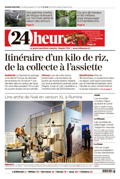 Dernière édition du journal 24 heures