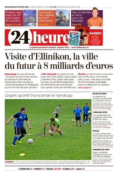 Dernière édition du journal 24 heures