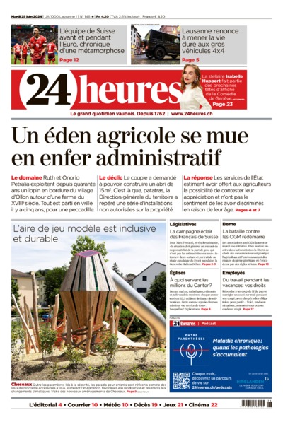 Dernière édition du journal 24 heures