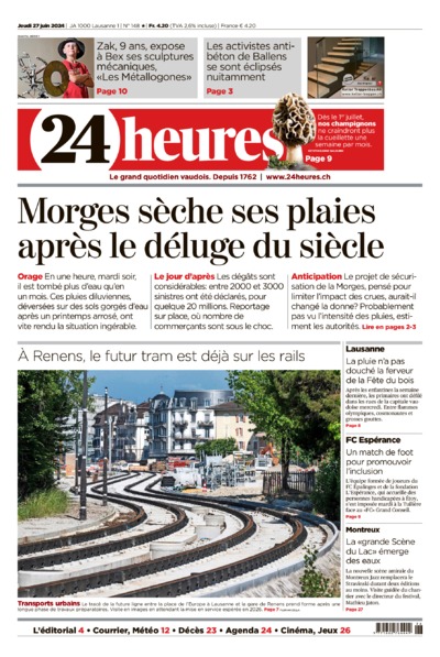 Dernière édition du journal 24 heures