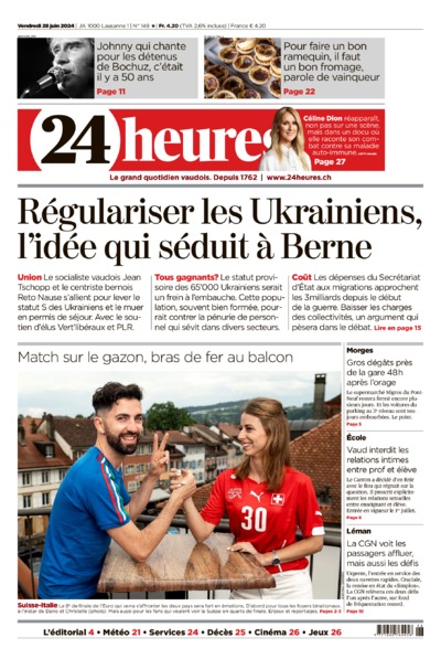 Dernière édition du journal 24 heures