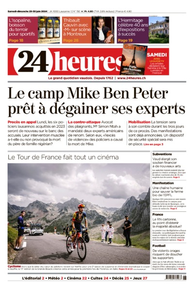 Dernière édition du journal 24 heures