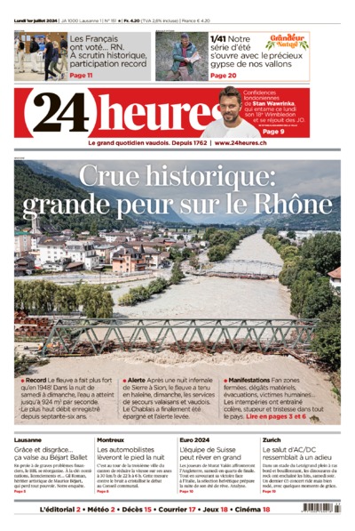 Dernière édition du journal 24 heures