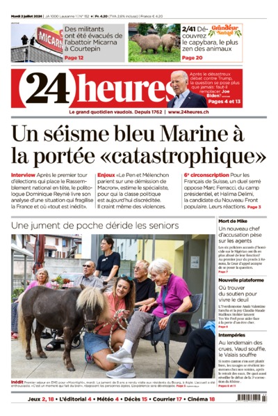 Dernière édition du journal 24 heures