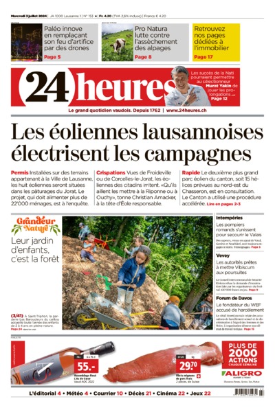 Dernière édition du journal 24 heures
