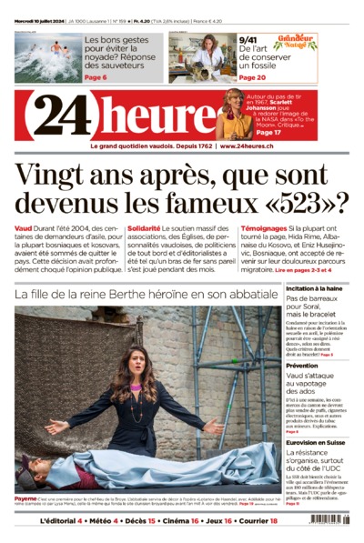 Dernière édition du journal 24 heures