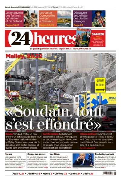 Dernière édition du journal 24 heures