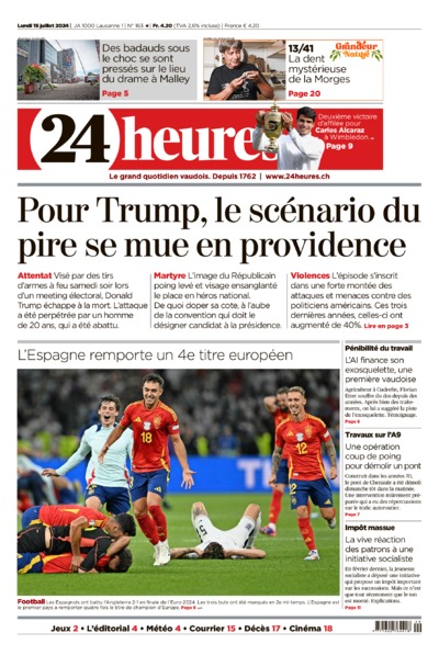 Dernière édition du journal 24 heures