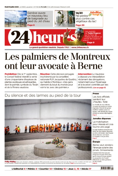 Dernière édition du journal 24 heures