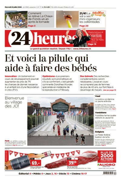 Dernière édition du journal 24 heures