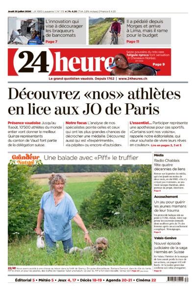 Dernière édition du journal 24 heures
