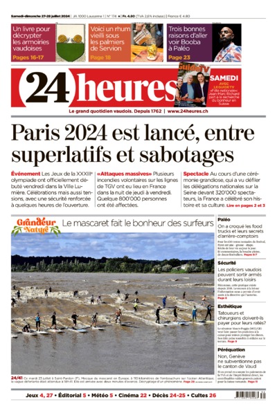 Dernière édition du journal 24 heures