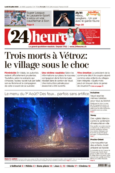 Dernière édition du journal 24 heures