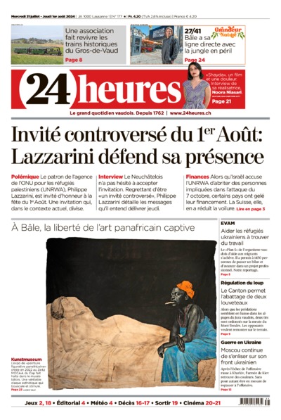 Dernière édition du journal 24 heures
