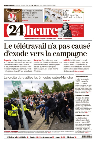 Dernière édition du journal 24 heures