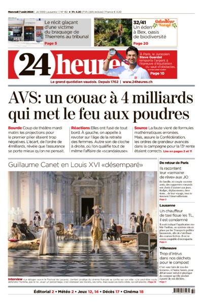Dernière édition du journal 24 heures