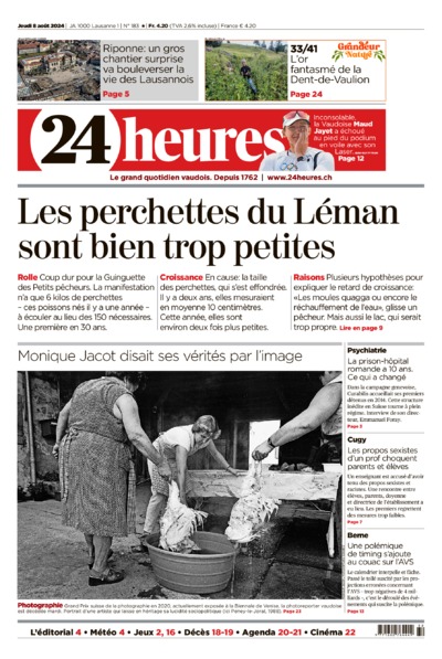 Dernière édition du journal 24 heures