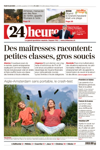 Dernière édition du journal 24 heures
