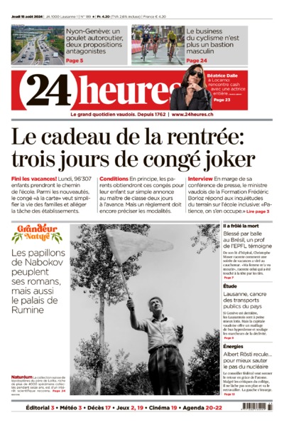 Dernière édition du journal 24 heures