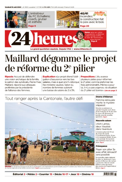 Dernière édition du journal 24 heures