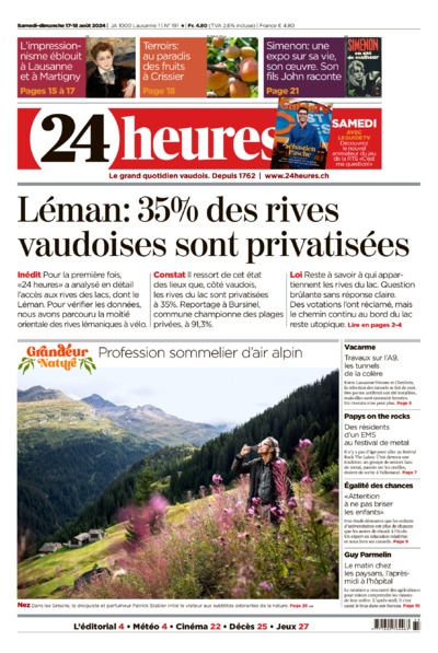 Dernière édition du journal 24 heures