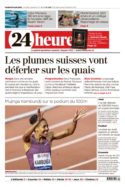 Dernière édition du journal 24 heures