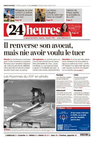 Dernière édition du journal 24 heures