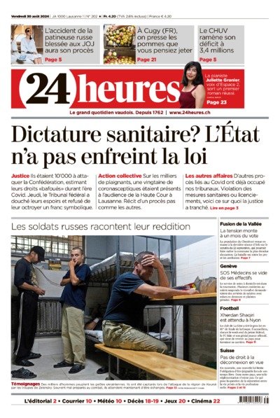 Dernière édition du journal 24 heures