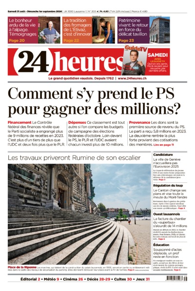 Dernière édition du journal 24 heures