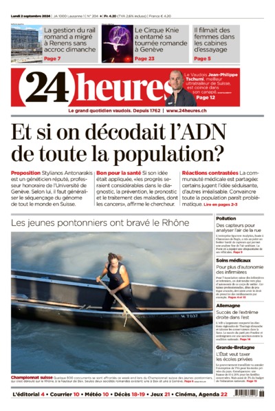 Dernière édition du journal 24 heures
