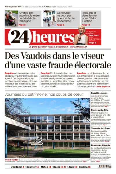 Dernière édition du journal 24 heures