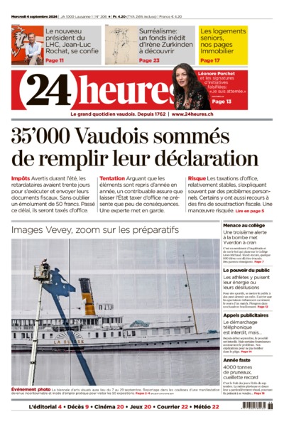 Dernière édition du journal 24 heures