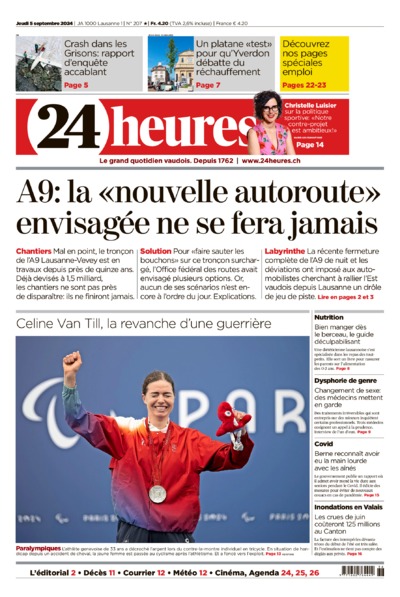 Dernière édition du journal 24 heures