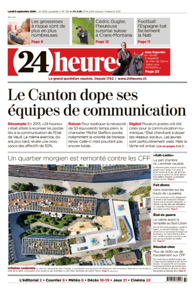 Dernière édition du journal 24 heures