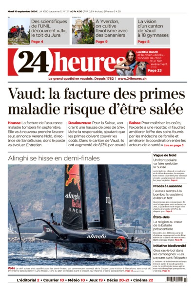 Dernière édition du journal 24 heures