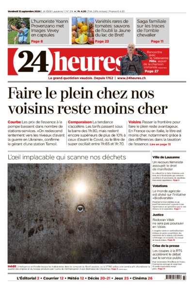 Dernière édition du journal 24 heures