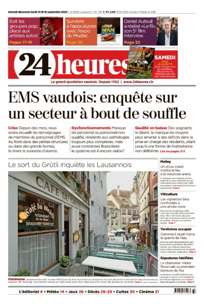 Dernière édition du journal 24 heures