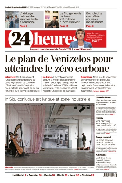Dernière édition du journal 24 heures