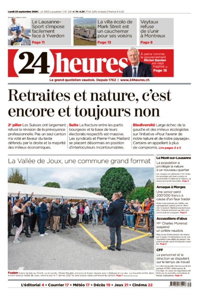 Dernière édition du journal 24 heures