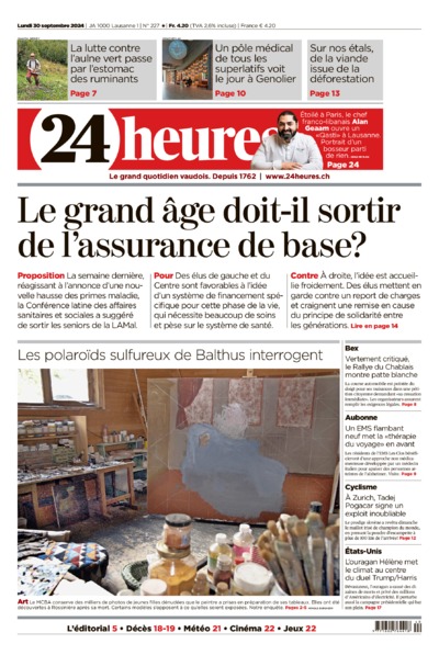 Dernière édition du journal 24 heures