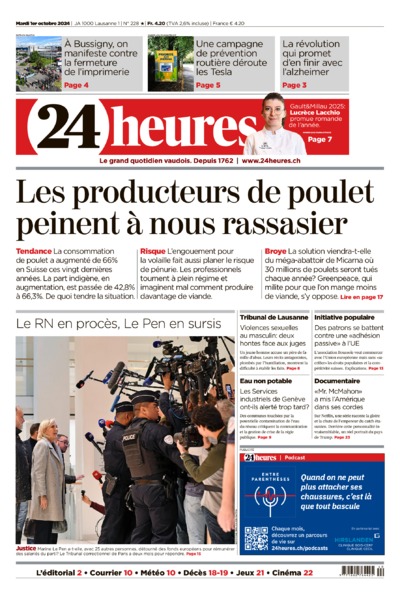 Dernière édition du journal 24 heures
