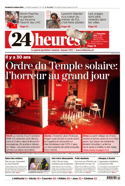 Dernière édition du journal 24 heures