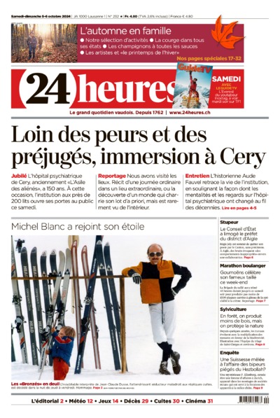 Dernière édition du journal 24 heures