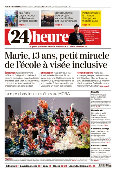 Dernière édition du journal 24 heures