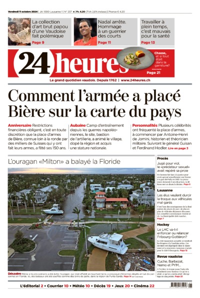 Dernière édition du journal 24 heures