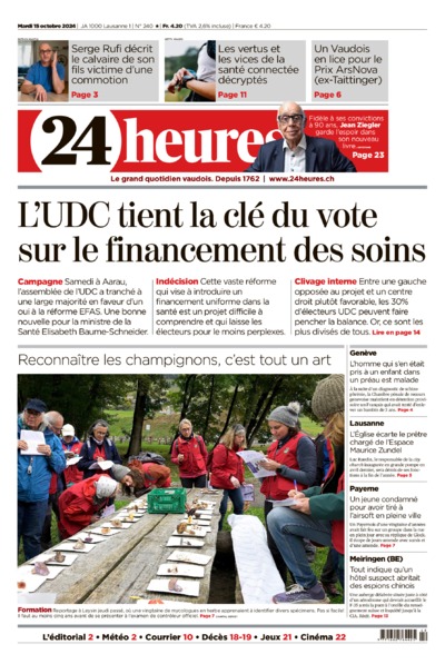 Dernière édition du journal 24 heures