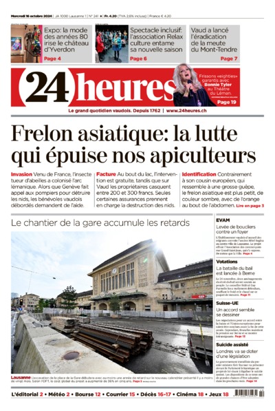 Dernière édition du journal 24 heures