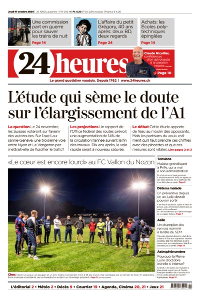Dernière édition du journal 24 heures